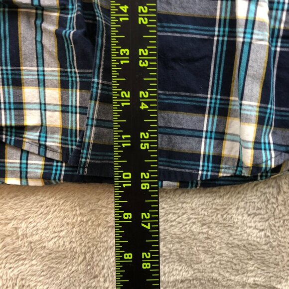 George Mens Shirt Small Plaid Long Sleeve Classic Fit Button Down Casual Blue - Picture 3 of 11